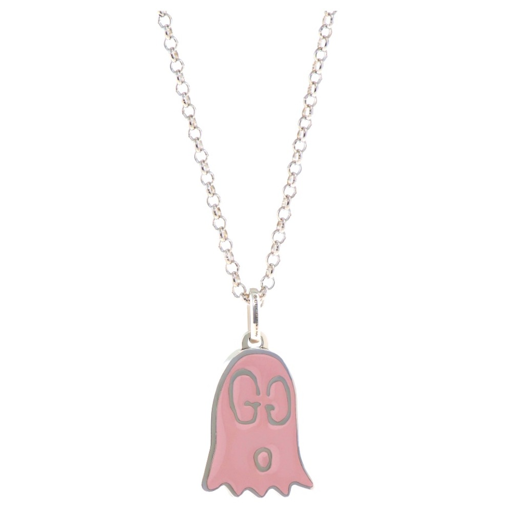 New Authentic Gucci Ghost Pink GG Reversible Necklace